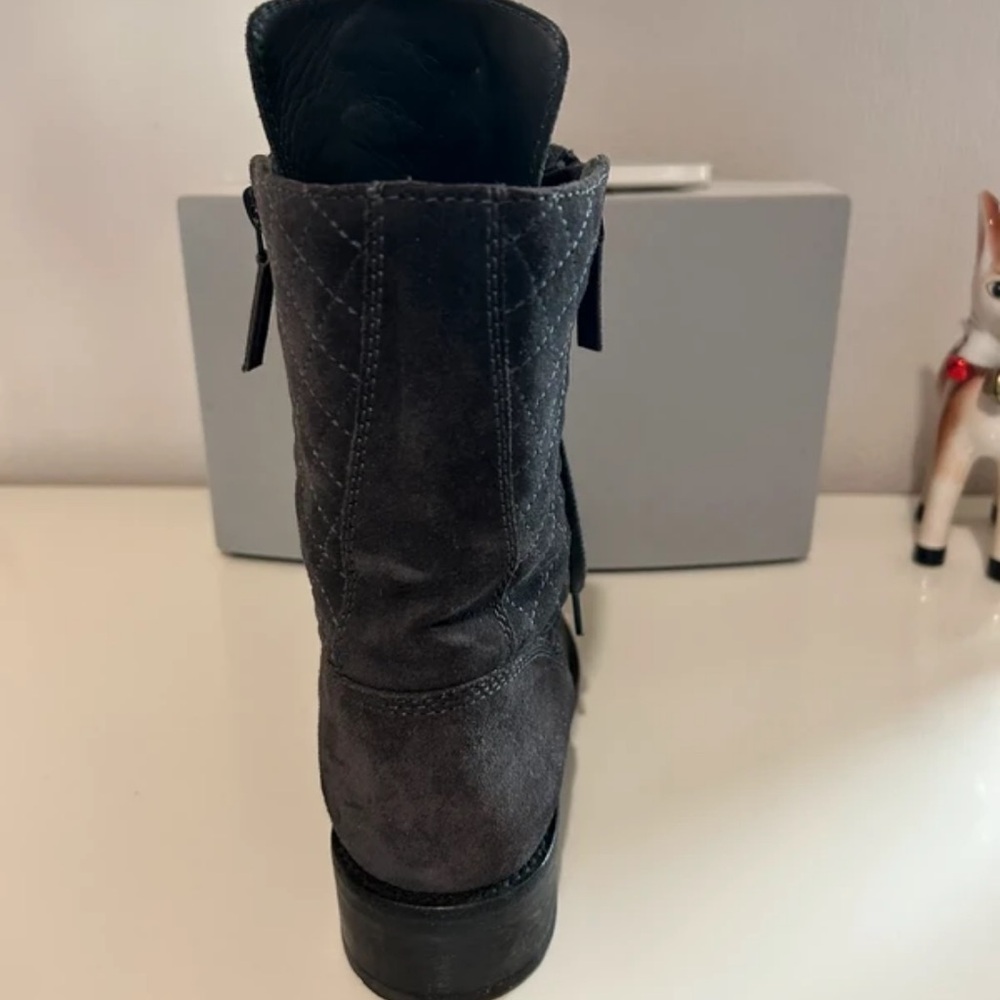 CHANEL Charcoal Lace-Up Ankle Boots - Picture 5 of 5